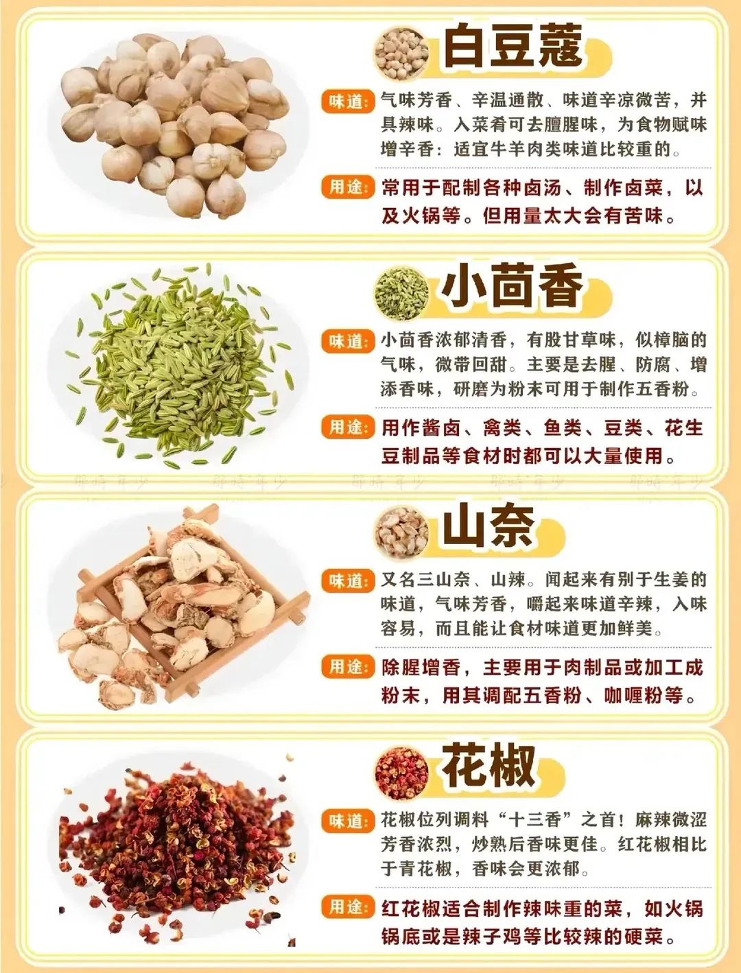 山柰、花椒、小茴香 山柰、花椒、小茴香
